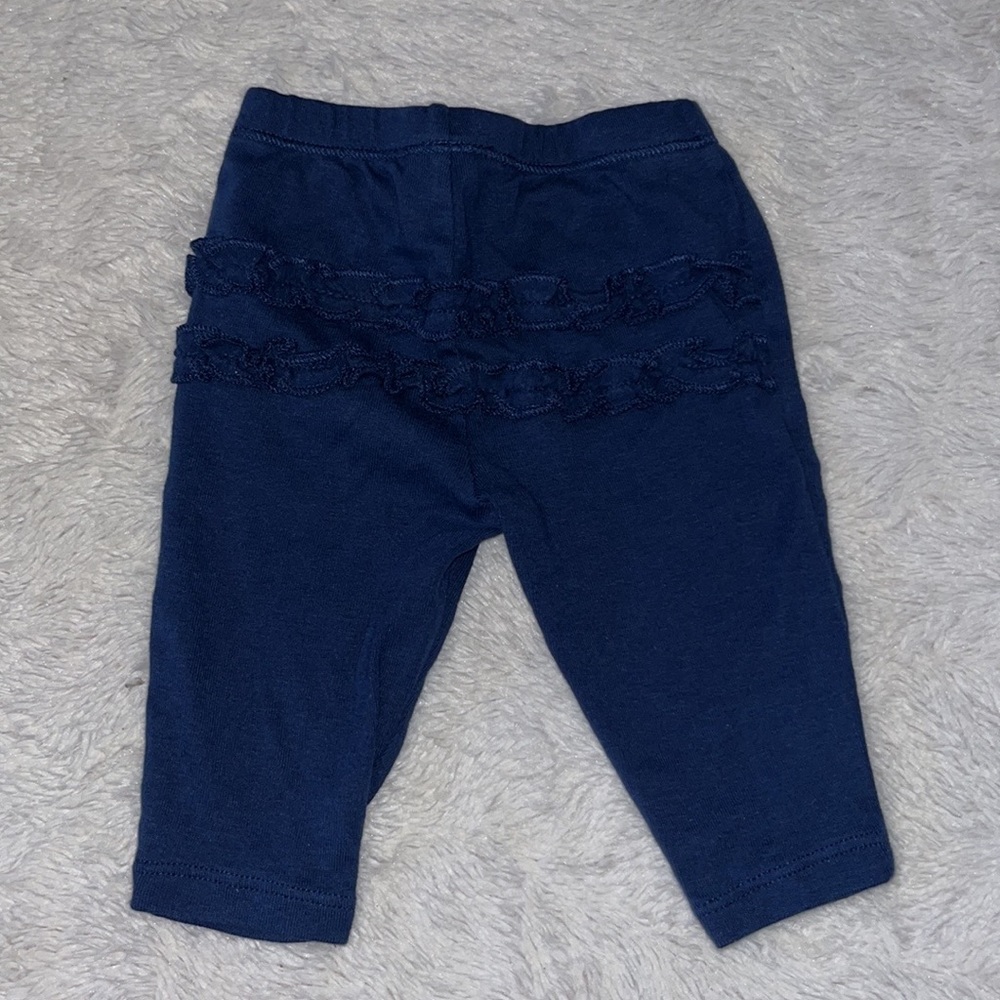 (3 for $10) carters navy blue ruffle bum navy leggings